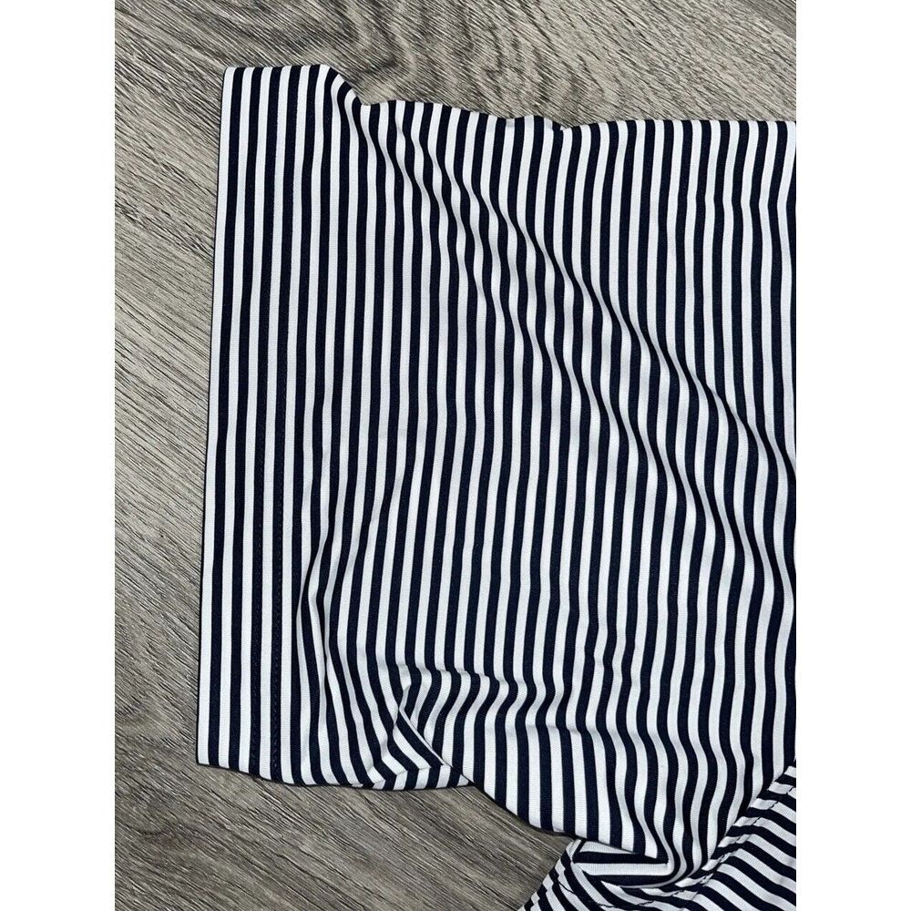 FJ Footjoy Mens Golf Polo Shirt Short Sleeve Blue & White Stripes Large - Picture 4 of 9